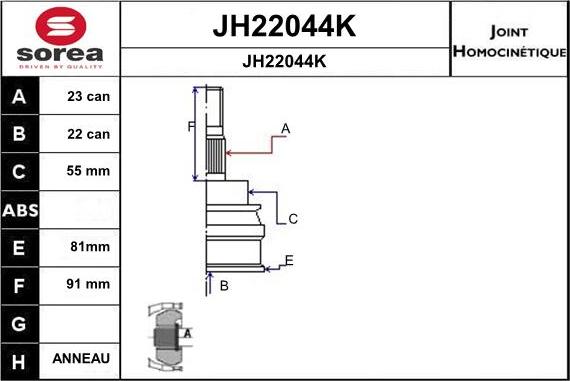 SNRA JH22044K - Jeu de joints, arbre de transmission droxauto.com