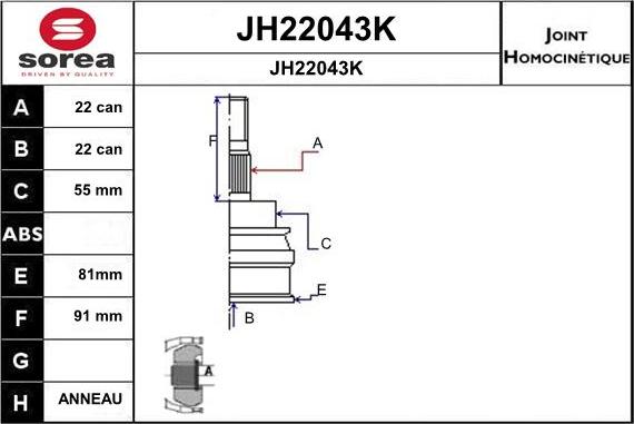 SNRA JH22043K - Jeu de joints, arbre de transmission droxauto.com