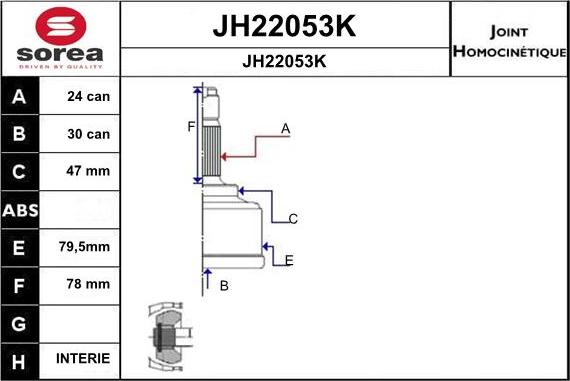 SNRA JH22053K - Jeu de joints, arbre de transmission droxauto.com