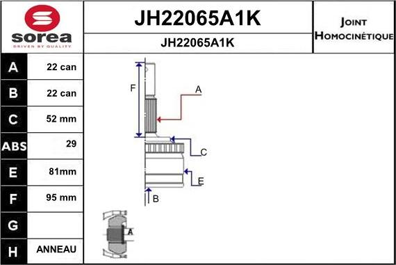 SNRA JH22065A1K - Jeu de joints, arbre de transmission droxauto.com