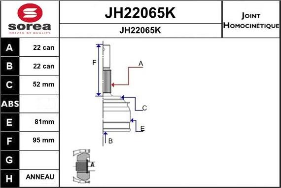 SNRA JH22065K - Jeu de joints, arbre de transmission droxauto.com