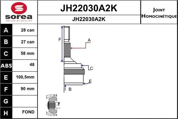 SNRA JH22030A2K - Jeu de joints, arbre de transmission droxauto.com