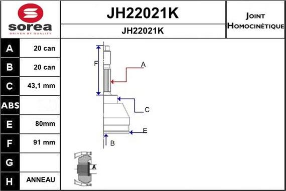 SNRA JH22021K - Jeu de joints, arbre de transmission droxauto.com