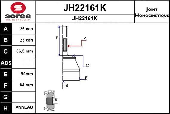 SNRA JH22161K - Jeu de joints, arbre de transmission droxauto.com