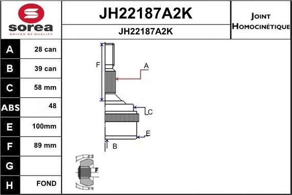 SNRA JH22187A2K - Jeu de joints, arbre de transmission droxauto.com