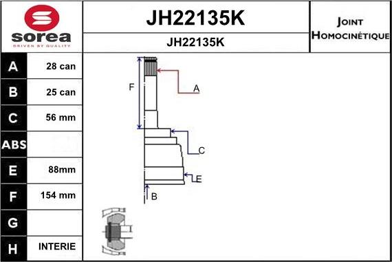 SNRA JH22135K - Jeu de joints, arbre de transmission droxauto.com
