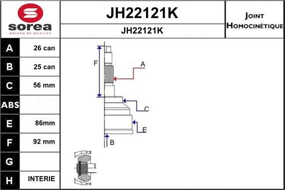 SNRA JH22121K - Jeu de joints, arbre de transmission droxauto.com