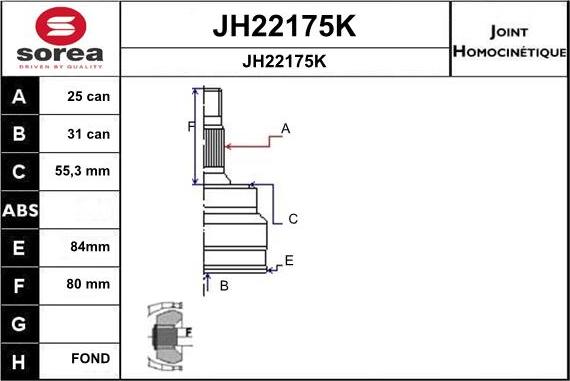 SNRA JH22175K - Jeu de joints, arbre de transmission droxauto.com