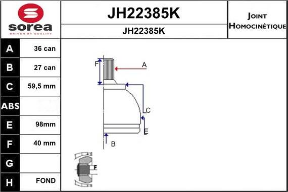 SNRA JH22385K - Jeu de joints, arbre de transmission droxauto.com