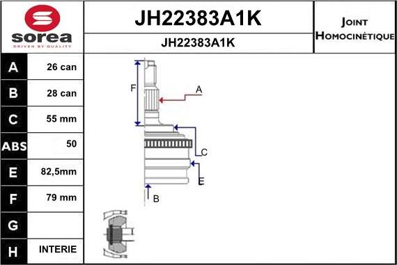 SNRA JH22383A1K - Jeu de joints, arbre de transmission droxauto.com