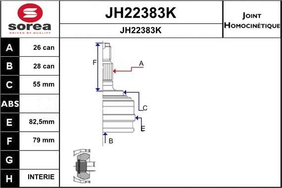 SNRA JH22383K - Jeu de joints, arbre de transmission droxauto.com