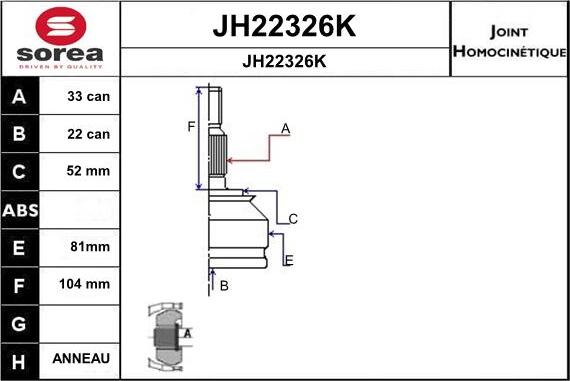 SNRA JH22326K - Jeu de joints, arbre de transmission droxauto.com
