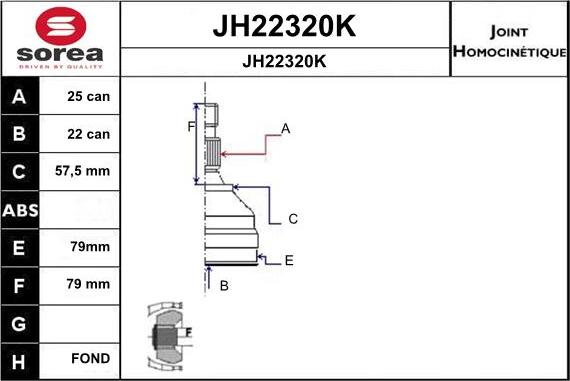 SNRA JH22320K - Jeu de joints, arbre de transmission droxauto.com