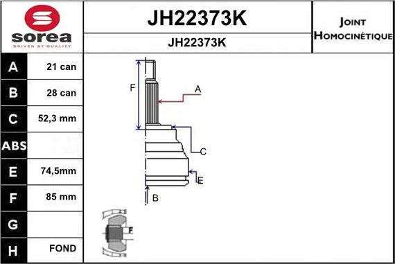 SNRA JH22373K - Jeu de joints, arbre de transmission droxauto.com