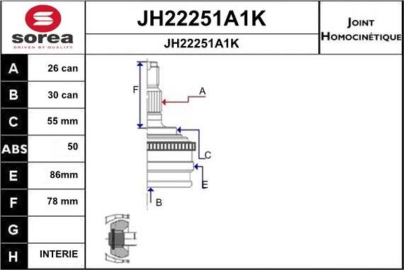SNRA JH22251A1K - Jeu de joints, arbre de transmission droxauto.com