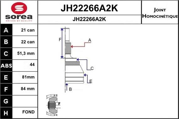 SNRA JH22266A2K - Jeu de joints, arbre de transmission droxauto.com