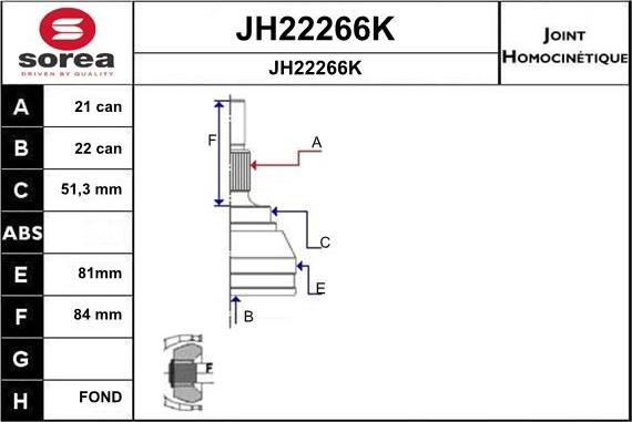 SNRA JH22266K - Jeu de joints, arbre de transmission droxauto.com