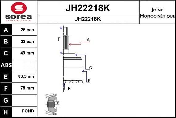 SNRA JH22218K - Jeu de joints, arbre de transmission droxauto.com