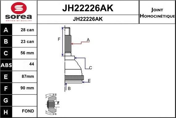 SNRA JH22226AK - Jeu de joints, arbre de transmission droxauto.com