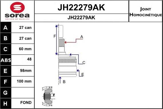 SNRA JH22279AK - Jeu de joints, arbre de transmission droxauto.com
