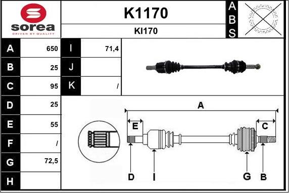 SNRA K1170 - Arbre de transmission droxauto.com
