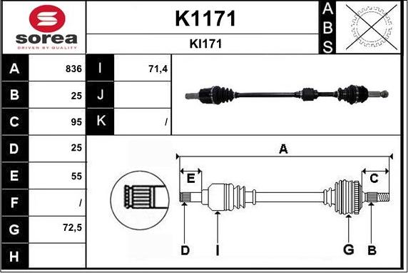 SNRA K1171 - Arbre de transmission droxauto.com