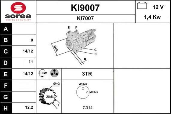 SNRA KI9007 - Démarreur droxauto.com