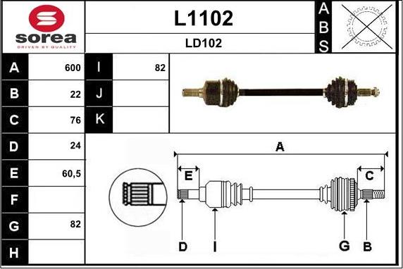 SNRA L1102 - Arbre de transmission droxauto.com