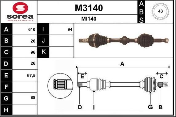 SNRA M3140 - Arbre de transmission droxauto.com