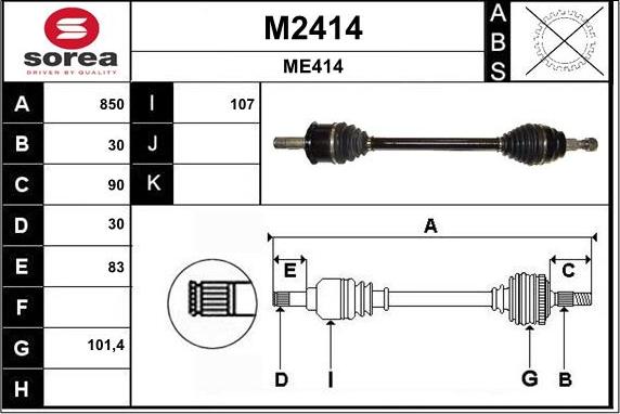 SNRA M2414 - Arbre de transmission droxauto.com