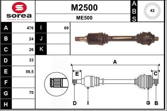 SNRA M2500 - Arbre de transmission droxauto.com