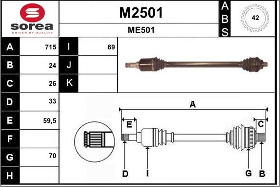 SNRA M2501 - Arbre de transmission droxauto.com
