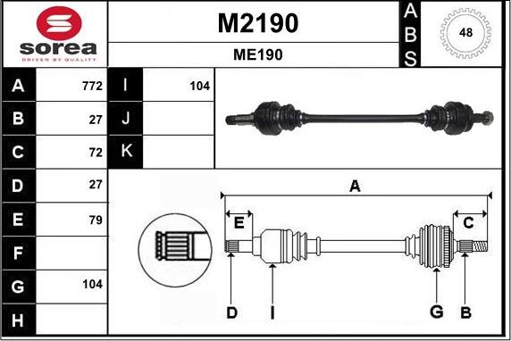 SNRA M2190 - Arbre de transmission droxauto.com