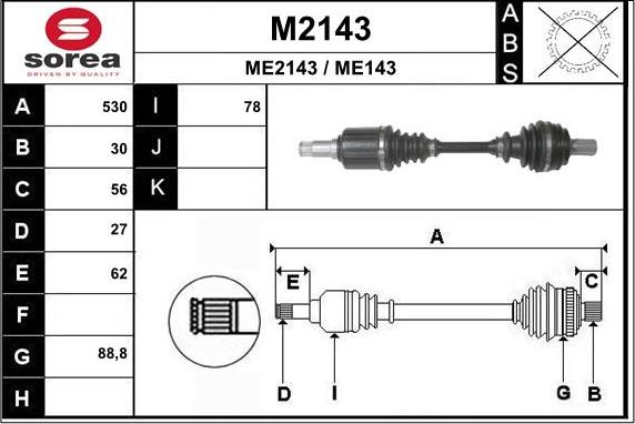 SNRA M2143 - Arbre de transmission droxauto.com
