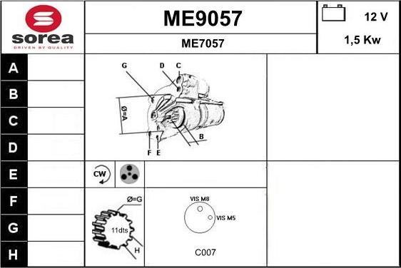 SNRA ME9057 - Démarreur droxauto.com