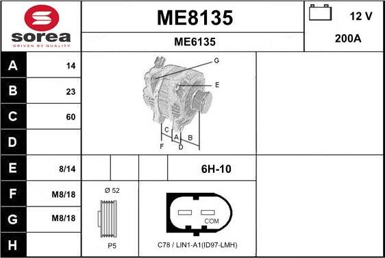 SNRA ME8135 - Alternateur droxauto.com