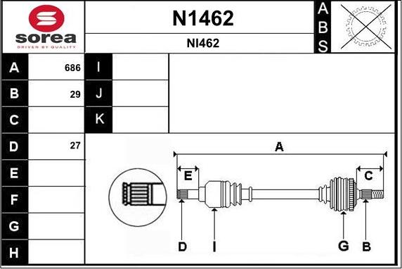 SNRA N1462 - Arbre de transmission droxauto.com