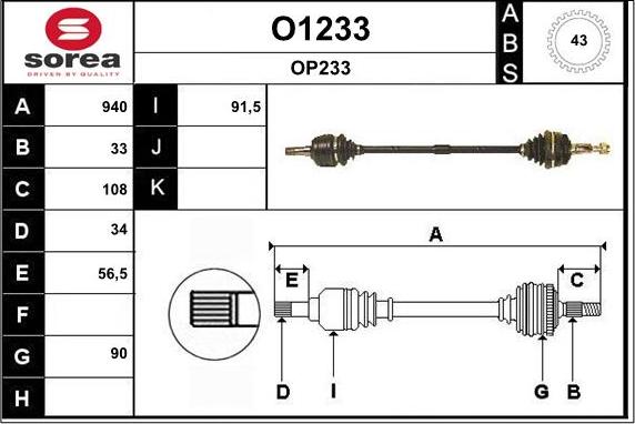 SNRA O1233 - Arbre de transmission droxauto.com