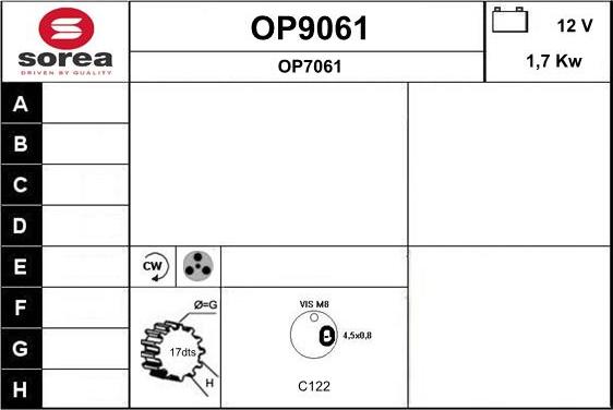 SNRA OP9061 - Démarreur droxauto.com