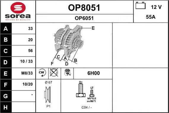 SNRA OP8051 - Alternateur droxauto.com