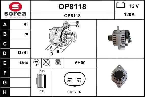 SNRA OP8118 - Alternateur droxauto.com