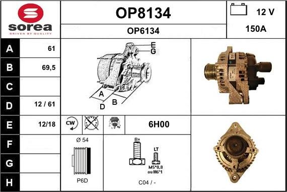 SNRA OP8134 - Alternateur droxauto.com