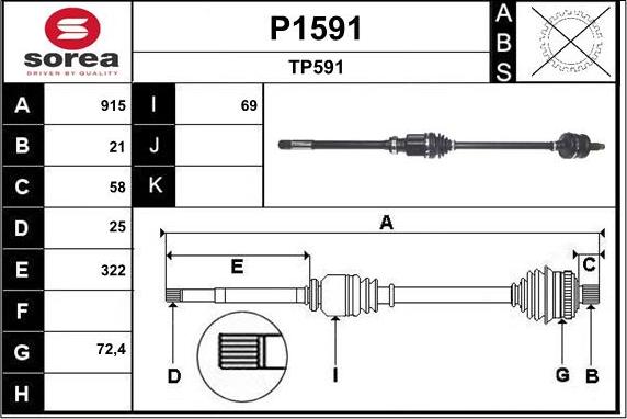 SNRA P1591 - Arbre de transmission droxauto.com