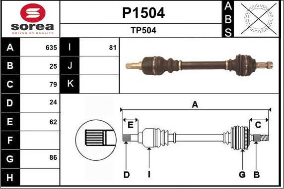 SNRA P1504 - Arbre de transmission droxauto.com