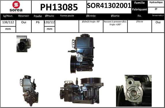 SNRA PH13085 - Pompe hydraulique, direction droxauto.com