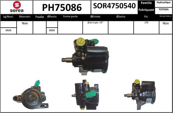 SNRA PH75086 - Pompe hydraulique, direction droxauto.com