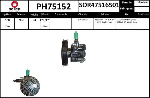 SNRA PH75152 - Pompe hydraulique, direction droxauto.com