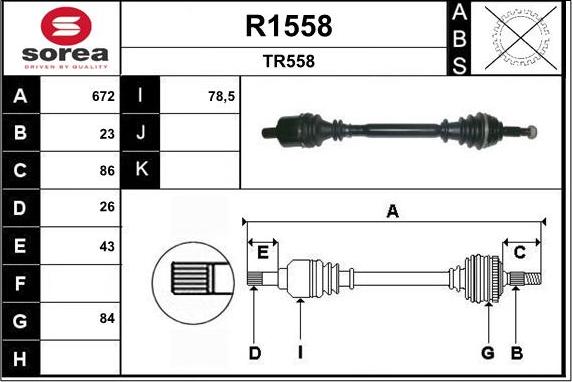 SNRA R1558 - Arbre de transmission droxauto.com