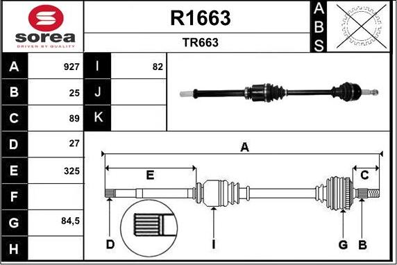 SNRA R1663 - Arbre de transmission droxauto.com