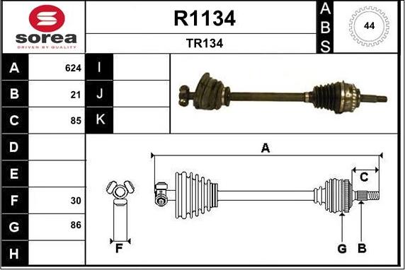 SNRA R1134 - Arbre de transmission droxauto.com
